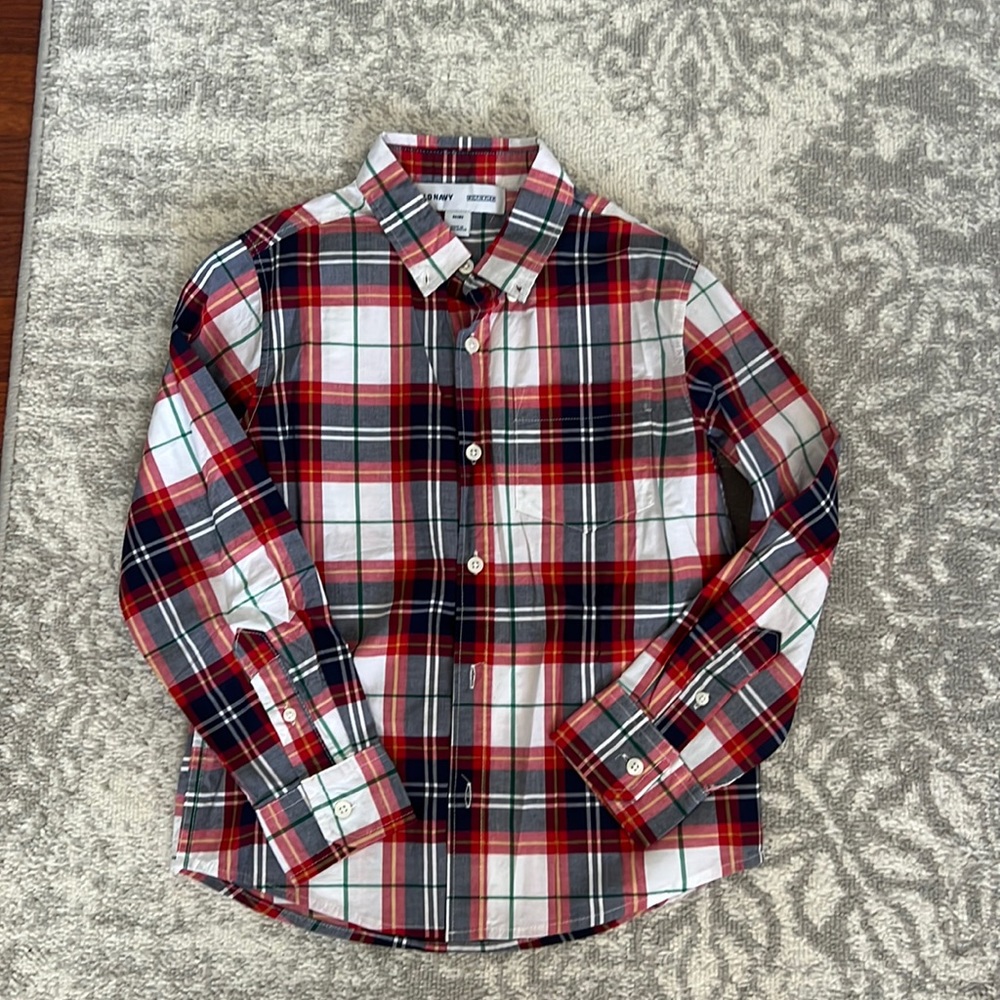 Boys plaid button down shirt
